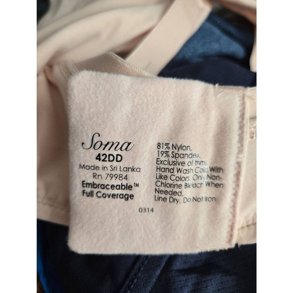 Soma Embraceable Full Coverage Bra Size 42DD Beige NWT - Picture 8 of 8